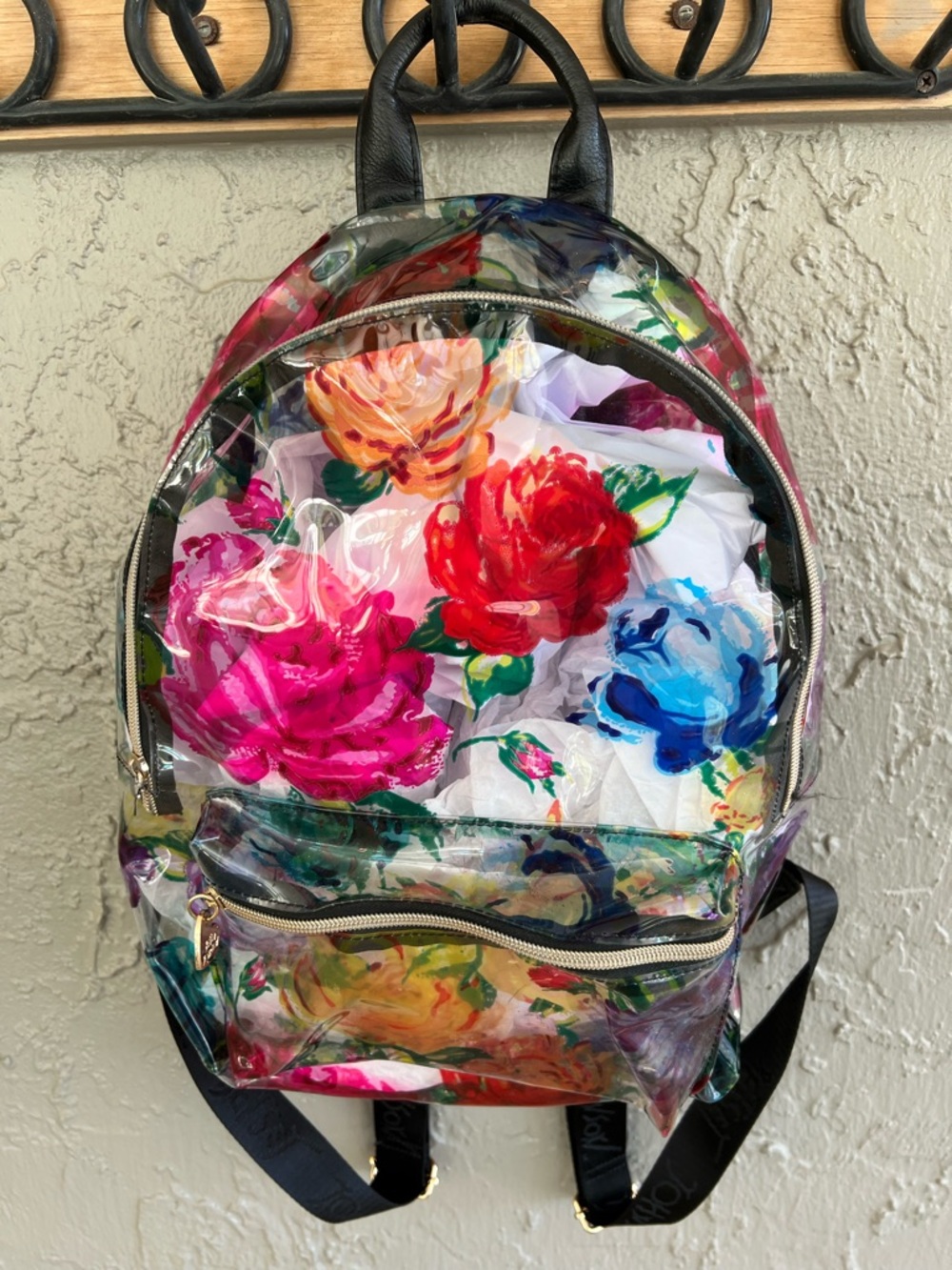 Betsey Johnson Floral Clear Backpack - Pink Multi - Picture 3 of 8